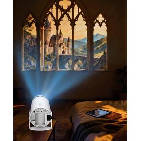 Window Projector for Reading, 4k Fantasy Projector Pre-Installed App for Instant Fantasy Ambience Scenes, 100" Screen from 2m, Built Speaker & 210° Rotation, ±15° Auto Correction(Smart version) in Saudi Arabia