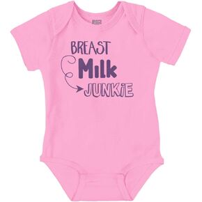 Brisco Brands Milk Addict Funny Breastfeeding Baby Romper Boys or Girls in Kuwait