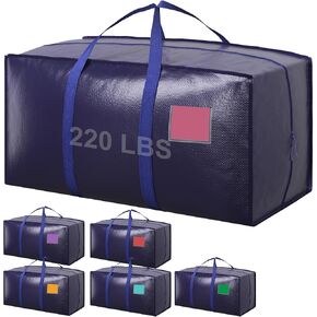 6 Pack Extra Large Heavy Duty Moving Bags with Reinforced Zipper & Wide Handles, Moisture-Resistant Storage Bins Packing Cubes for Clothes, College Dorm, Travel, and Home Organization, Dark Blue in Saudi Arabia