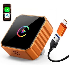 محول CarPlay اللاسلكي لهواتف iPhone وAndroid، 2 في 1 CarPlay لاسلكي مع امتداد من النوع C، تحويل سلكي إلى لاسلكي لـ Apple iOS 10+، Android auto، توصيل وتشغيل محول Bluetooth CarPlay in Kuwait