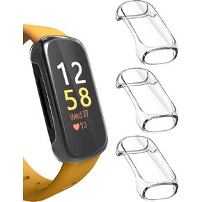 Sinoacc 3 Pack for Fitbit Inspire 3 حافظة حماية للشاشة، واقي شاشة مرن ناعم من مادة TPU حماية كاملة للتغطية غطاء خفيف الوزن مقاوم للخدش من أجل Inspire 3 لتتبع الصحة واللياقة البدنية، شفاف in Kuwait