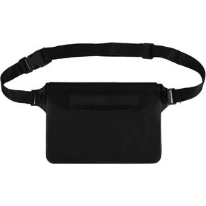 قفل ثلاثي بسحاب حماية مقاوم للماء - حقيبة هاتف مقاومة للماء مع حزام الخصر، للرياضات المائية في الهواء الطلق، القوارب، المشي لمسافات طويلة، التجديف، صيد الأسماك، الشاطئ، التخييم والسباحة (أسود شفاف) in Kuwait