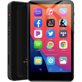 مشغل MP3 سعة 144 جيجابايت مع بلوتوث وواي فاي، مشغل موسيقى MP3 وMP4 بشاشة لمس كاملة 4 بوصة عالية الدقة مع سبوتيفي، ليبي، موسيقى أمازون، يوتيوب، تيكتوك، كتاب إلكتروني، مشغل MP4 للأطفال حتى 512 جيجا in Kuwait