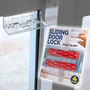 Sliding Glass Door Lock for Home Safety - 4 Pack Sliding Patio Door Locks, Child Safety Slide Window Stopper, Extra Strong Adhesive in Saudi Arabia