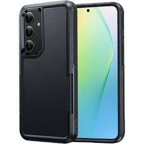 FNTCASE for Samsung Galaxy S25 Case: Dual Layer Heavy Duty Cell Phone Protective Cover Shockproof Rugged with Non-Slip Textured - Military Drop Protection Bumper Tough - 2025, 6.2 inch (Black) in Saudi Arabia