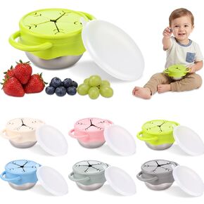 6 Pcs Snack Cups for Toddlers Spill Proof, 13 oz Stainless Steel Snack Containers with Silicone Travel Lids Handles 3 in 1 Food Catcher for Baby Toddler Kids, Dishwasher Safe (Classic Color) in Kuwait