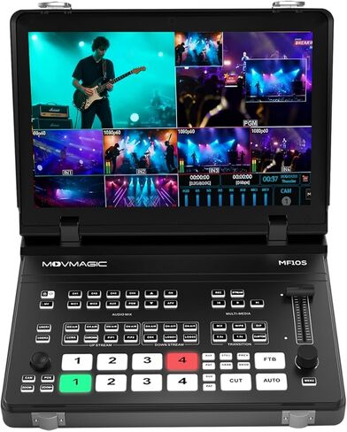 محول فيديو MOVMAGIC MF10S مقاس 10.1 بوصة - مدخل 2HDMI 4K60P، 4 اختيارات 4SDI+4HDMI، 8 طبقات PGM، تحكم PTZ، المناظر الطبيعية والصورة، التسجيل وإعادة التشغيل، جاهز NDI (قابل للترقية) in Saudi Arabia