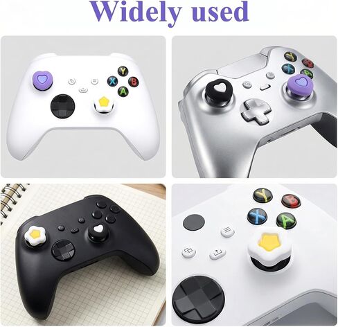 6 PCS Thumb Grips for Nintendo Switch Pro Controller - Soft Silicone Joystick Caps with Cute Heart & Star Designs | Non-Slip, Comfort & Protect | Gaming Accessories Gift for Women & Men in Kuwait