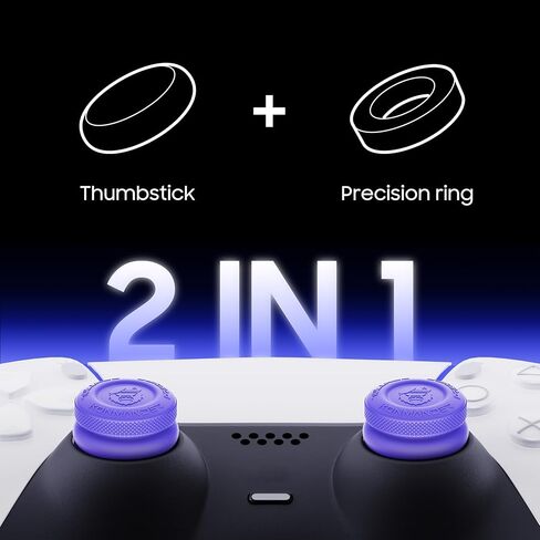 مقابض إبهام بحلقات دقيقة 2 في 1 لأجهزة PS4، وPS5، ووحدة تحكم Switch Pro - غطاء عصا التحكم التناظري للمساعدة في التحكم، وملحقات وحدة التحكم المضادة للانزلاق، 3 أزواج (6 عبوات) in Saudi Arabia