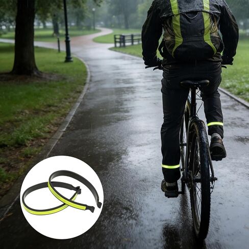 2 Pcs Reflective Cycling Trouser Clips, Cycling Ankle Safety Bands Bike Trouser Clips Reflective Bicycles Trousers Wrap Clip High Visibility Pant Leg Cuff Clip for Outdoor Recreation Fluorescent Green in Saudi Arabia