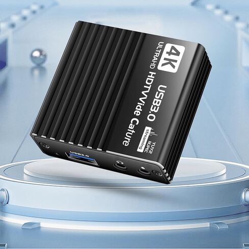 بطاقة التقاط فيديو ACHAVE 4K HDMI، حلقة Hdmi 4K30 هرتز، USB3.0 1080P 60FPS، بطاقة التقاط HDMI إلى USB 3.0 للعمل مع الكاميرا/Xbox/PS4/PS5/PC/OBS/Switch in Kuwait