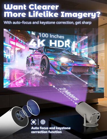 Window Projector for Reading, 4k Fantasy Projector Pre-Installed App for Instant Fantasy Ambience Scenes, 100" Screen from 2m, Built Speaker & 210° Rotation, ±15° Auto Correction(Smart version) in Saudi Arabia