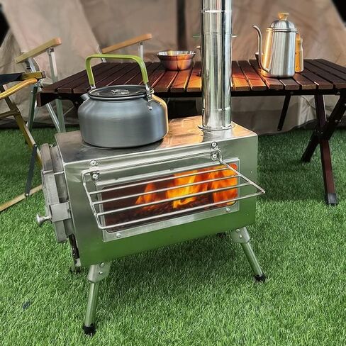 Stove Pipe Flue Extension Stainless Steel Tent Stove Chimney Pipe 2.36"x 11.8" Chimney Pipes Camping Stove Accessories, 4 Sections in Saudi Arabia