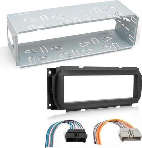 NuIth Single Din Radio Installation Dash Kit W/Radio Wiring Harness for 1998-2003 Chrysler/Dodge/Jeep + Single Din Stereo Radio Replacement Fitting Cage in Saudi Arabia