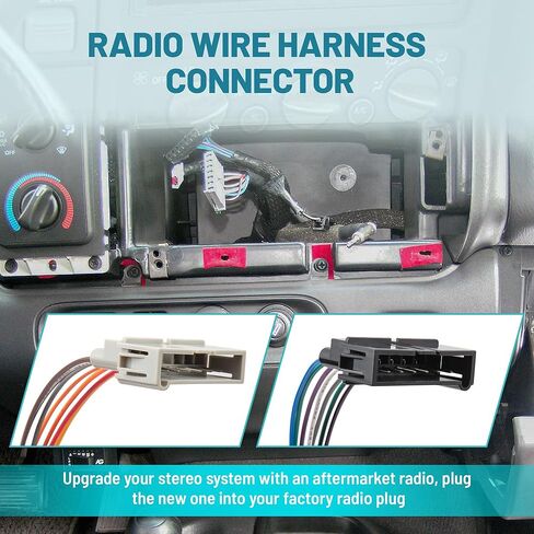 NuIth Single Din Radio Installation Dash Kit W/Radio Wiring Harness for 1998-2003 Chrysler/Dodge/Jeep + Single Din Stereo Radio Replacement Fitting Cage in Saudi Arabia