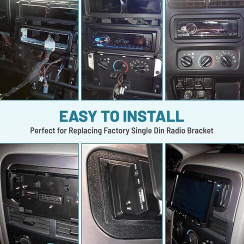 NuIth Single Din Radio Installation Dash Kit W/Radio Wiring Harness for 1998-2003 Chrysler/Dodge/Jeep + Single Din Stereo Radio Replacement Fitting Cage in Saudi Arabia
