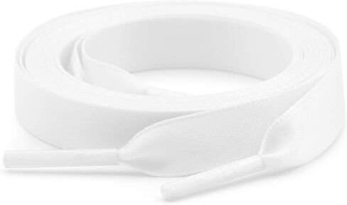 Flat Satin Ribbon Shoelaces for Women: 1CM Wide Silk Sneakers Shoe Laces 1 Pair in Saudi Arabia