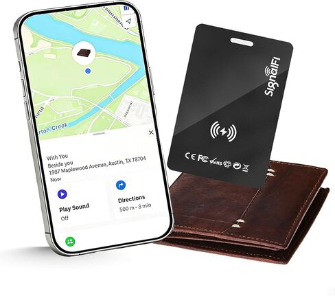 Wallet Tracker Card,MFi Certified Smart Tracker Compatible with iOS-Find My App,Ultra Slim 0.07in,IP68 Waterproof,Supports Wireless chargingTracker Card for Wallets,Passports,Luggage and Pets in Saudi Arabia