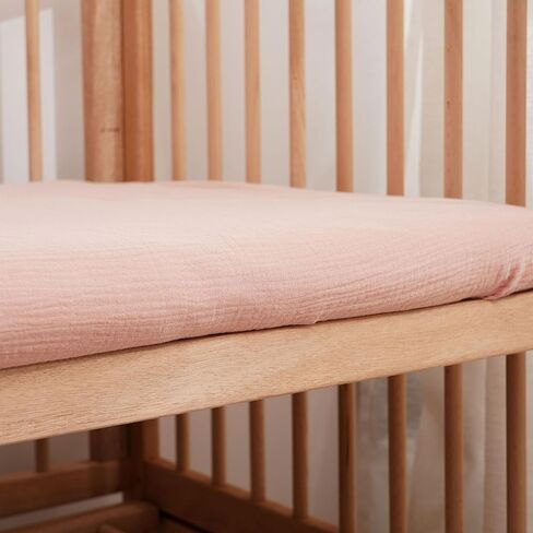 Muslin Crib Sheets–100% Organic Cotton Baby Sheets for Boys & Girls,2 Pack Muslin Mini Crib Sheets for Toddler Mattress,Breathable Crib Mattress Sheets 28''x52''(Flower) in Saudi Arabia