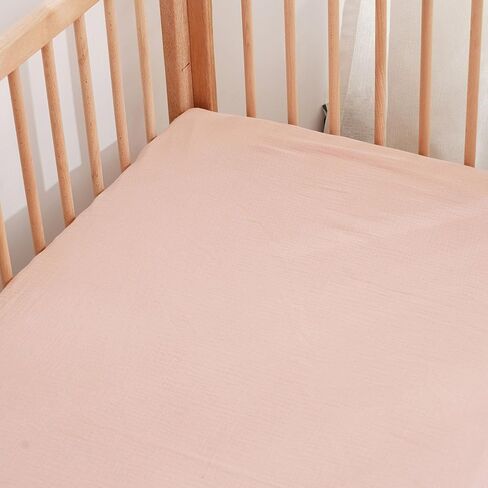 Muslin Crib Sheets–100% Organic Cotton Baby Sheets for Boys & Girls,2 Pack Muslin Mini Crib Sheets for Toddler Mattress,Breathable Crib Mattress Sheets 28''x52''(Flower) in Saudi Arabia