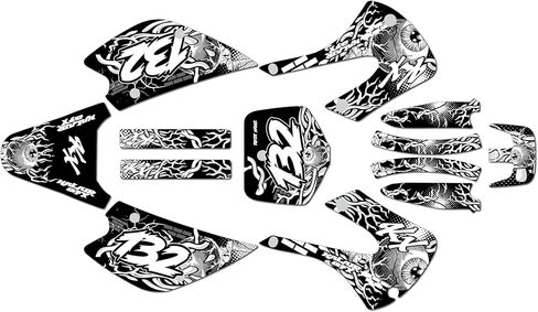 مجموعة رسومات لـ Kawasaki KX85 / KX100 (2001-2013) CORE Series Green 16 Mil - ملصقات للدراجات النارية للدراجة الترابية، ملحقات سيارات سباق الدراجات النارية بدون بلاستيك in Kuwait