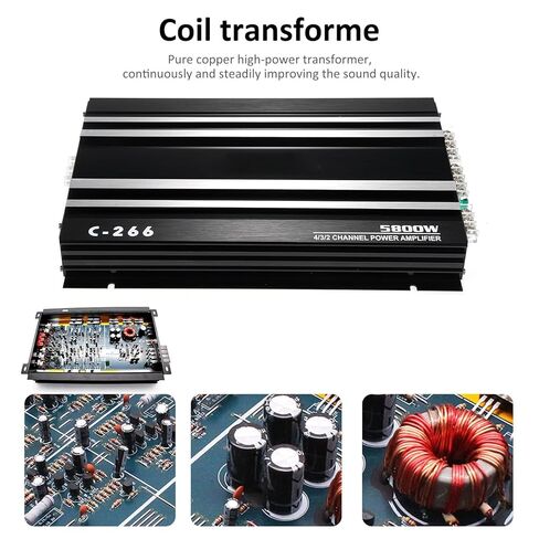 Ejoyous Car Amplifier, 4 Channel 12V 0W Aluminum Alloy Vehicle Amp, Quick Heat Dissipation in Saudi Arabia