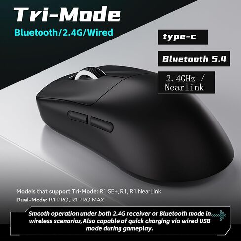 ماوس ألعاب لاسلكي ATK VXE Dragonfly R1 Pro، خفيف الوزن 48 جم، مستشعر PAW3395، نقطة لكل بوصة قابلة للتعديل، استقصاء 4K، عمر بطارية 75 ساعة، وضع مزدوج 2.4G/سلكي in Saudi Arabia