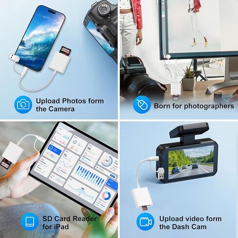 USB to USB C SD Card Adapter for iPhone 17 Pro/16/15 Pro Max,2 in 1 USB C to SD/TF Memroy Camera Card Reader Adapter for Samsung Galaxy S25 Ultra/S24/S23/S22/S21/iPad Pro/MacBook Pro/Air/Computer/PC in Saudi Arabia