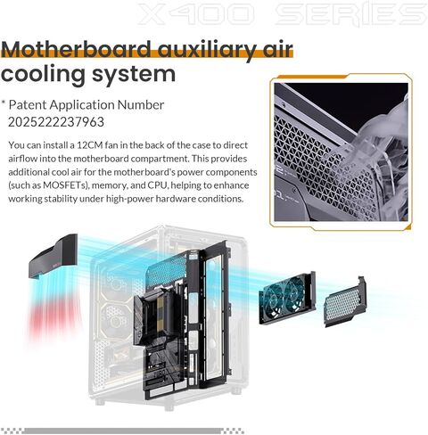 JONSBO X400 Gray ATX PC Case, Back-Connect Desktop Case,MB Auxiliary Air Guidance Cooling System, E-Sport Assistant,3 Sides SP 360 AIO,SP 427mm GPU, ATX<180mm,Compatibility/Heat Dissipation,Gray in Saudi Arabia
