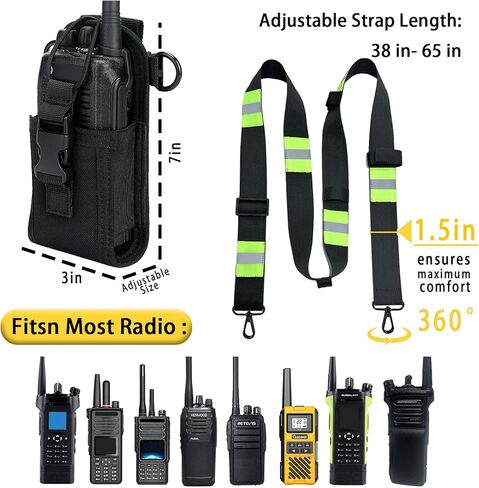 Radio Strap and Holder | Adjustment Ability | Ballistic Nylon and Hardware | for Kenwood Motorola Baofeng Ham Two Way Walkie Talkies (4 Pack) in Saudi Arabia