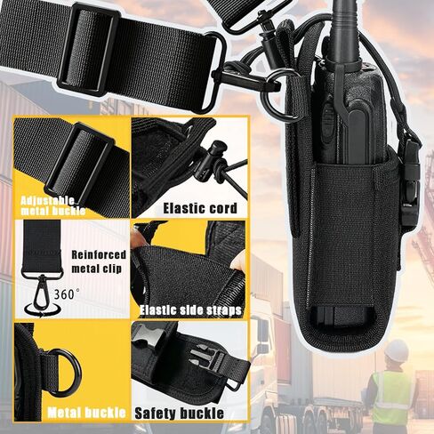 Radio Strap and Holder | Adjustment Ability | Ballistic Nylon and Hardware | for Kenwood Motorola Baofeng Ham Two Way Walkie Talkies (4 Pack) in Saudi Arabia