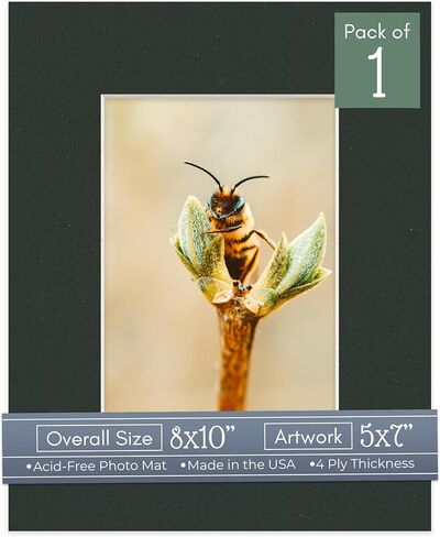 CountryArtHouse White Linen Acid Free 8x10 Picture Frame Mats with White Core Bevel Cut for 5x7 Pictures - Fits 8x10 Frame - One Mat - With Bag & Backing in Saudi Arabia