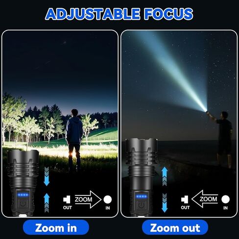 3Pack Rechargeable Flashlights, 7Mode Flashlights High Lumens, Super Bright LED Flashlight, Adjustable Tactical Flash Light, High Powered Flash Light, Handheld Flashlight for Home Emergency Camping in Saudi Arabia