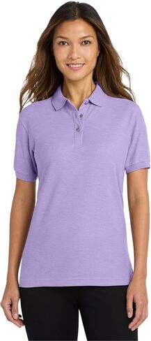 Port Authority Ladies Silk Touch Polo Shirt, XL, Black in Saudi Arabia