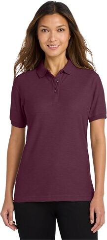 Port Authority Ladies Silk Touch Polo Shirt, XL, Black in Saudi Arabia