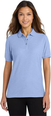Port Authority Ladies Silk Touch Polo Shirt, XL, Black in Saudi Arabia