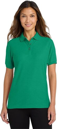 Port Authority Ladies Silk Touch Polo Shirt, XL, Black in Saudi Arabia