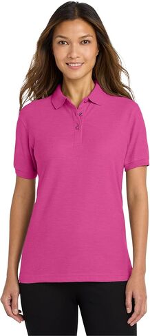 Port Authority Ladies Silk Touch Polo Shirt, XL, Black in Saudi Arabia