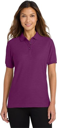 Port Authority Ladies Silk Touch Polo Shirt, XL, Black in Saudi Arabia