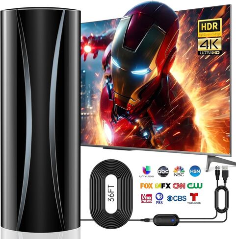 2200+ Miles Range TV Antenna Indoor, 2026 Long Range Antenna for Smart TV and Old TV, 360° Reception Digital TV Antenna for Local Channels-20ft Coaxial Cable-Supports 4K 1080P in Saudi Arabia