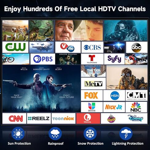 2200+ Miles Range TV Antenna Indoor, 2026 Long Range Antenna for Smart TV and Old TV, 360° Reception Digital TV Antenna for Local Channels-20ft Coaxial Cable-Supports 4K 1080P in Saudi Arabia