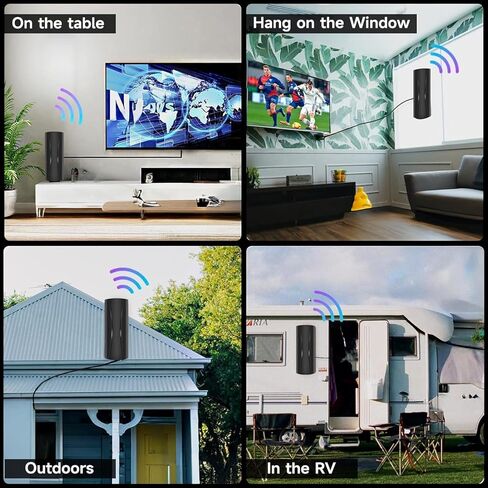 2200+ Miles Range TV Antenna Indoor, 2026 Long Range Antenna for Smart TV and Old TV, 360° Reception Digital TV Antenna for Local Channels-20ft Coaxial Cable-Supports 4K 1080P in Saudi Arabia