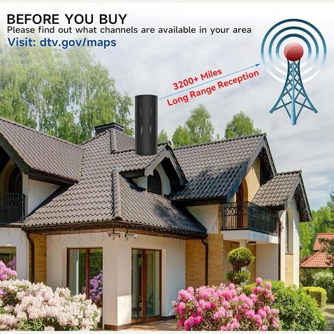 2200+ Miles Range TV Antenna Indoor, 2026 Long Range Antenna for Smart TV and Old TV, 360° Reception Digital TV Antenna for Local Channels-20ft Coaxial Cable-Supports 4K 1080P in Saudi Arabia