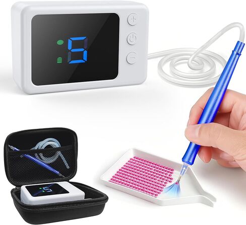 قلم رسم ماسي كهربائي، قلم فني ماسي مفرغ لاسلكيًا مع حقيبة تخزين، شفط قابل للتعديل 5 مستويات، بطارية قابلة لإعادة الشحن 10 ساعات، أدوات إكسسوارات فنية ماسية للبالغين، رسام إلكتروني لا يحتاج إلى حد أقصى in Kuwait