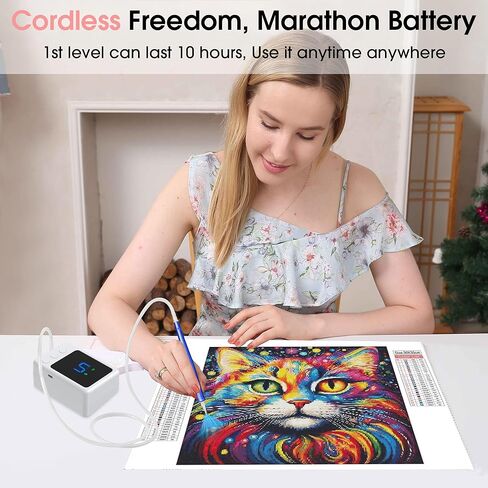 قلم رسم ماسي كهربائي، قلم فني ماسي مفرغ لاسلكيًا مع حقيبة تخزين، شفط قابل للتعديل 5 مستويات، بطارية قابلة لإعادة الشحن 10 ساعات، أدوات إكسسوارات فنية ماسية للبالغين، رسام إلكتروني لا يحتاج إلى حد أقصى in Kuwait