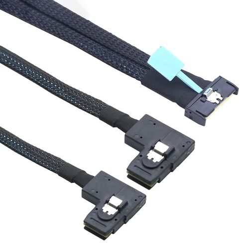 PCIE Gen5 MCIO 8X 8i to Dual Mini SAS SFF-8087 Right Angle Server Adapter Cable – 32Gbps High Speed 85 Ohm Data Cable for RAID Controller, HDD, SSD (0.5M/19.68in) in Saudi Arabia