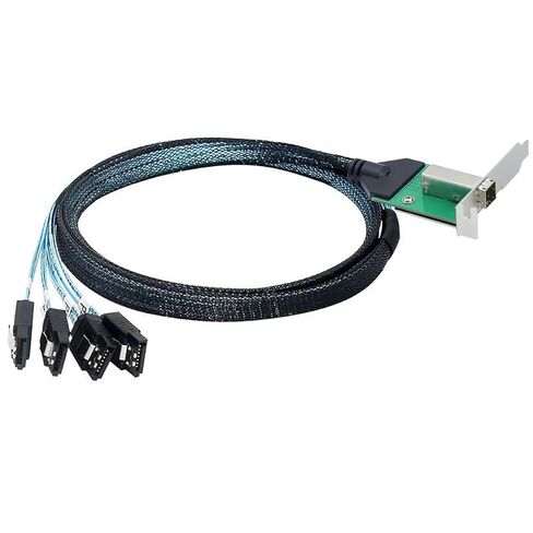 Mini SAS HD SFF-8644 أنثى مع مزلاج إلى 4X كابل SATA 7Pin، كابل بيانات القرص الصلب للخادم عالي السرعة 12 جيجابت في الثانية - متوافق مع وحدة تحكم RAID، محطة العمل، توسيع التخزين (0.5 متر/19.68 بوصة) in Saudi Arabia