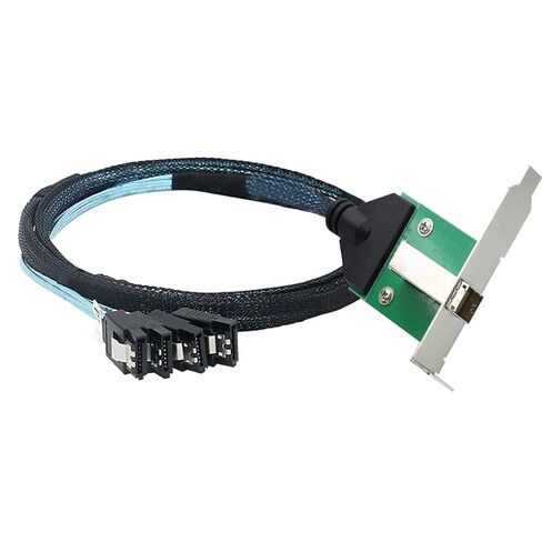 Mini SAS HD SFF-8644 أنثى مع مزلاج إلى 4X كابل SATA 7Pin، كابل بيانات القرص الصلب للخادم عالي السرعة 12 جيجابت في الثانية - متوافق مع وحدة تحكم RAID، محطة العمل، توسيع التخزين (0.5 متر/19.68 بوصة) in Saudi Arabia