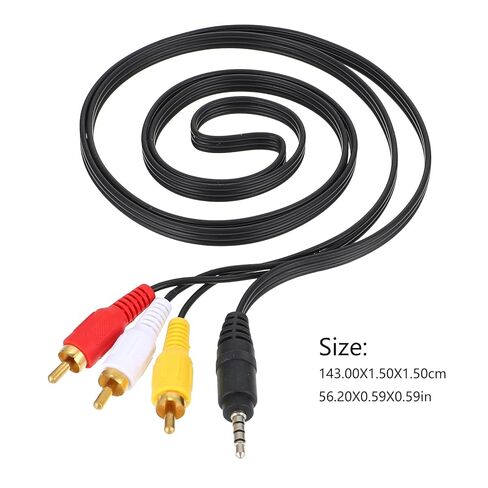VALICLUD 2 قطعة 3.5 مللي متر إلى 3-Pin كابل AV الصوت والفيديو الفاصل الحبل للتلفزيون VCR DVD المسرح المنزلي والإلكترونيات ستيريو السيارة in Kuwait