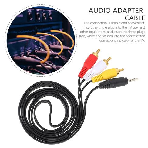 VALICLUD 2 قطعة 3.5 مللي متر إلى 3-Pin كابل AV الصوت والفيديو الفاصل الحبل للتلفزيون VCR DVD المسرح المنزلي والإلكترونيات ستيريو السيارة in Kuwait